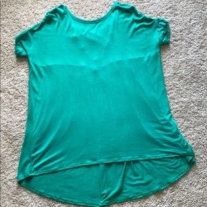 Bellamie green high low shirt